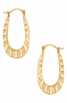 Frankie & Zoe Oval Ruffle Hoop Earrings