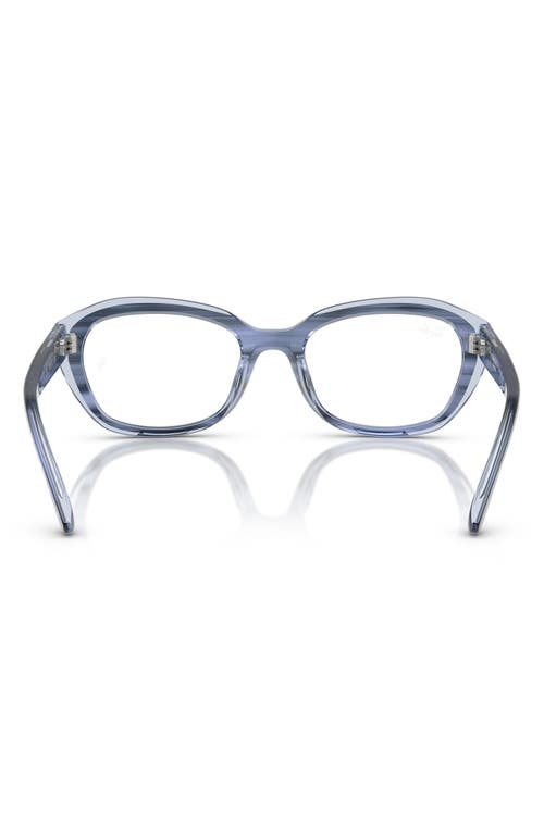 Ray Ban Ray-ban Kids' 48mm Small Irregular Optical Glasses In Striped Blue