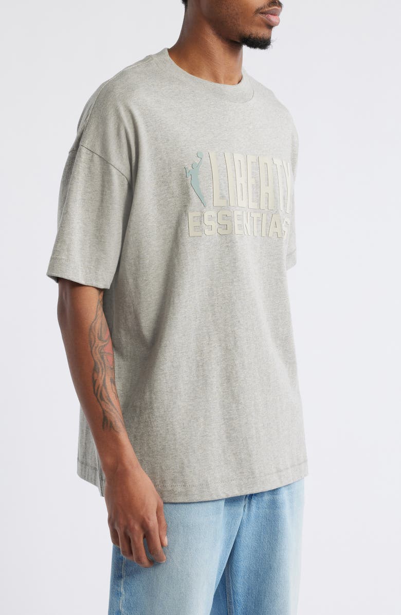 Fear of God Essentials x WNBA New York Liberty Graphic T-Shirt, Alternate, color, Warm Heather
