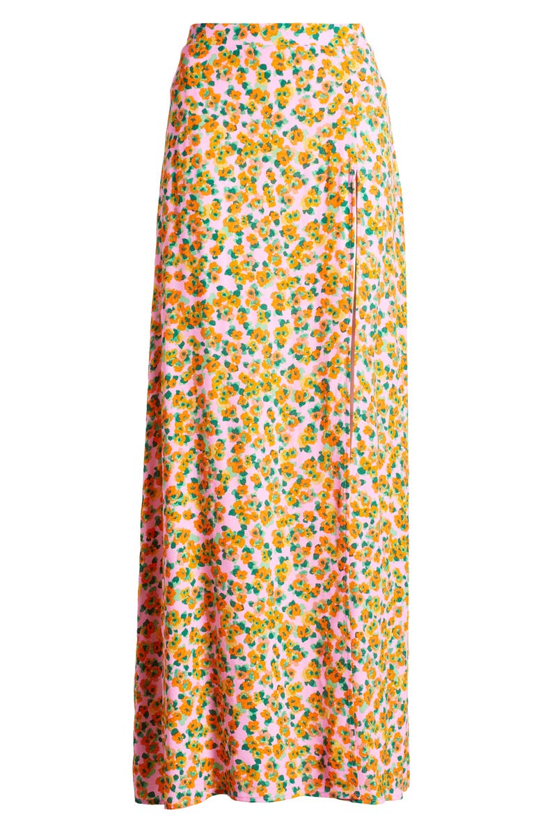 AFRM Deren Floral Slit Hem Maxi Skirt, Alternate, color, High Summer Ditsy
