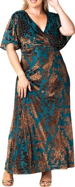 Kiyonna Twilight Velvet Burnout Evening Gown