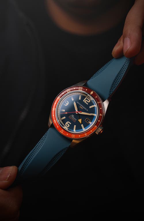 Spinnaker Fleuss Gmt Automatic Bracelet Watch, 43mm In Blue