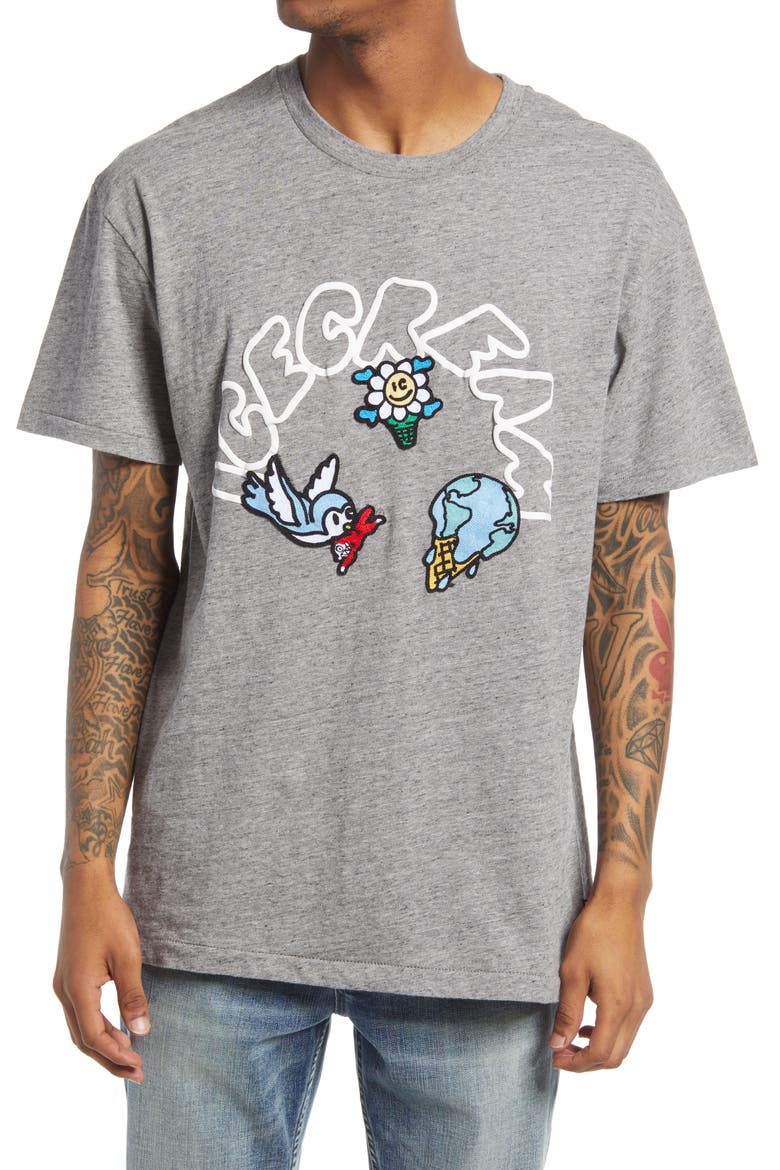 Men's Rising Appliqué Graphic Tee, Main, color, HEATHER GREY