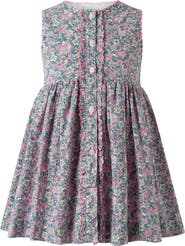 Rachel Riley Scalloped Floral Button-Front Dress