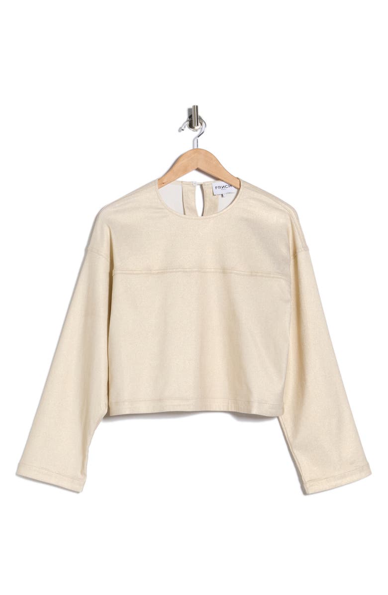 FRNCH High Winter Woven Top, Alternate, color, Champagne