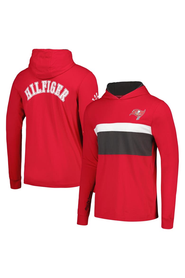 Men's Tommy Hilfiger  Red Tampa Bay Buccaneers Morgan Long Sleeve Hoodie T-Shirt, Alternate, color, Red