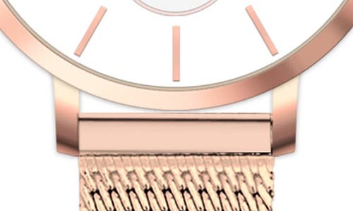 Alfred Sung Serentiy Stainless Steel Bracelet Watch, 33mm In Rose Gold Strap White Dial