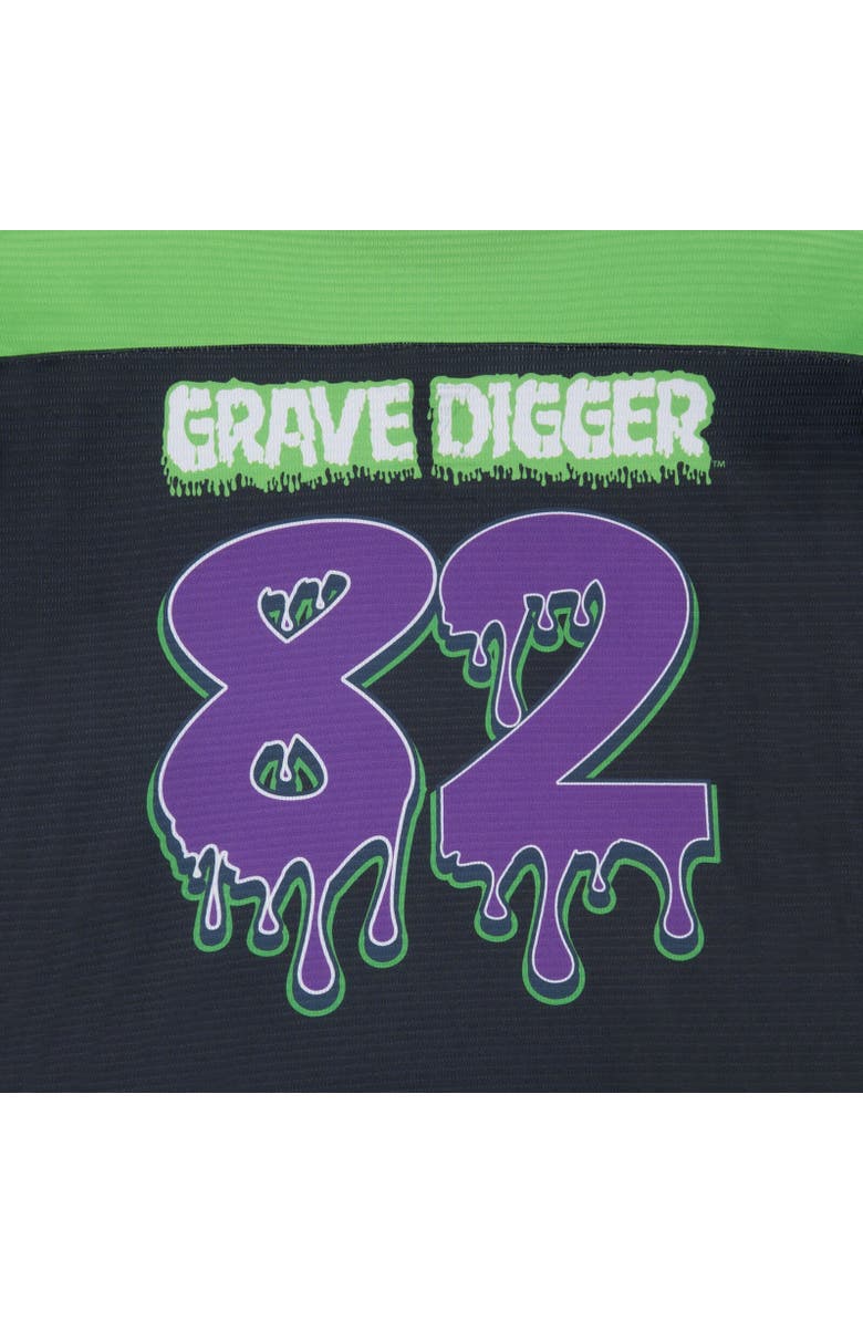Monster Jam Athletic Long Sleeve Hockey Jersey Shirt, Alternate, color, Grave Digger Black