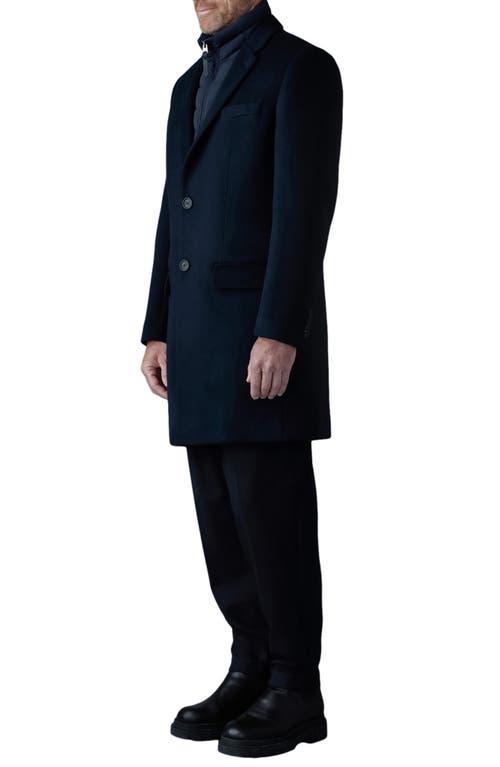 Mackage Skai-slb Virgin Wool Coat With Removable Down Bib In Blue