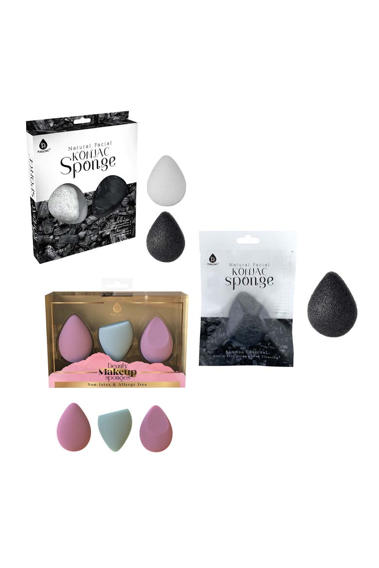 Konjac Sponges & Makeup Sponge Set, Main, color, Multicolor