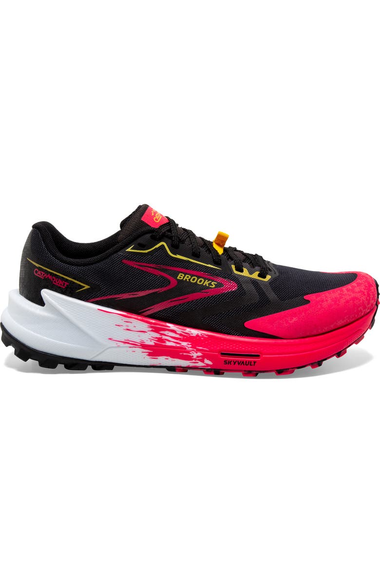 Brooks Catamount 3 Trail Running Shoe, Alternate, color, Black/ Diva Pink/ Lemon Chrome