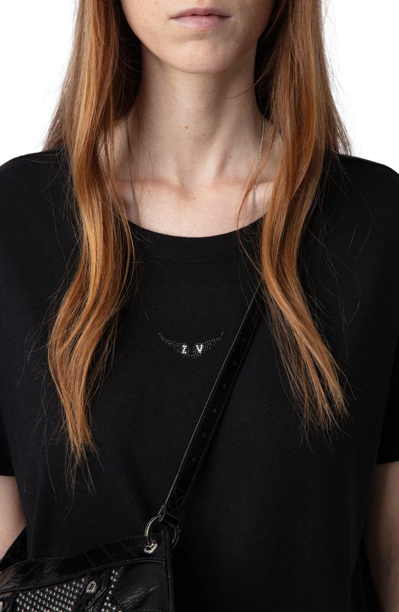 Zadig & Voltaire Marta Diamante Wings T-Shirt, Alternate, color,