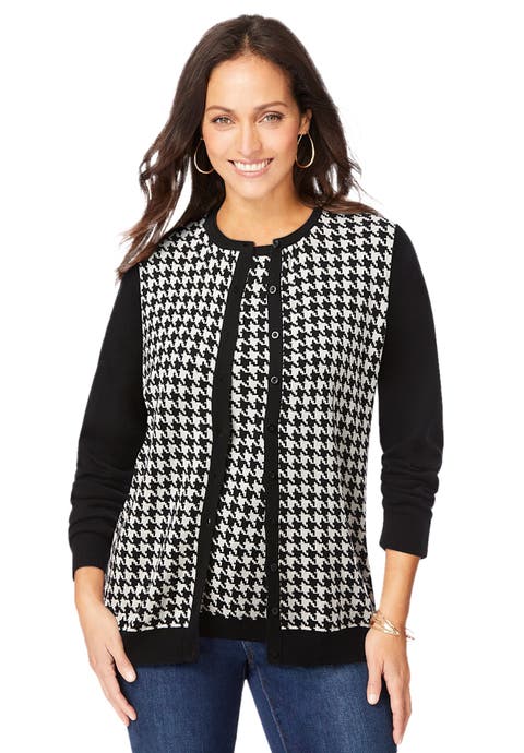 Fine Gauge Button-Front Cardigan (Plus)