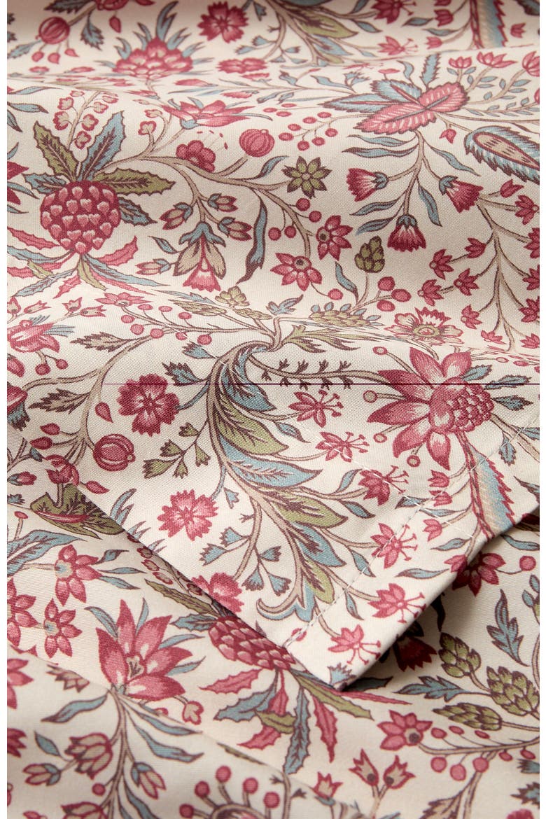 Newstead Luxury Cotton Sateen Reversible Floral Sheet Set Bundles, Alternate, color, Mulberry