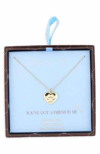 Paw Print Heart Pendant Necklace