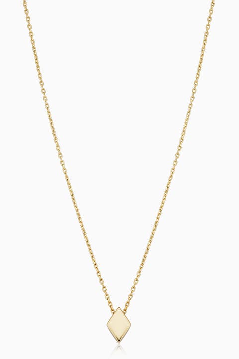 14K Yellow Gold Sweet Diamond Pendant Necklace