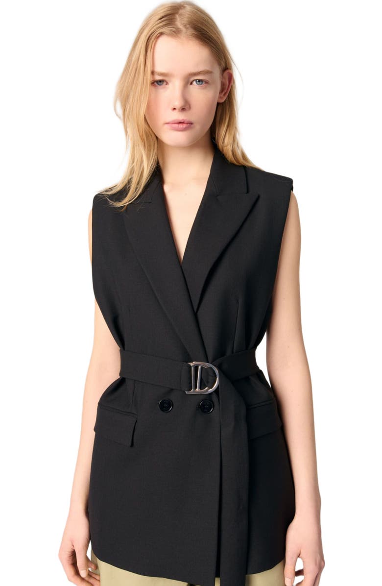 maje Sleeveless suit jacket, Main, color, Black