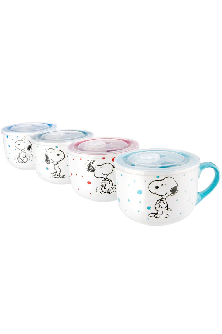 Pokidot Stoneware Soup Mug Set with Lids, Main, color, Assorted Colors