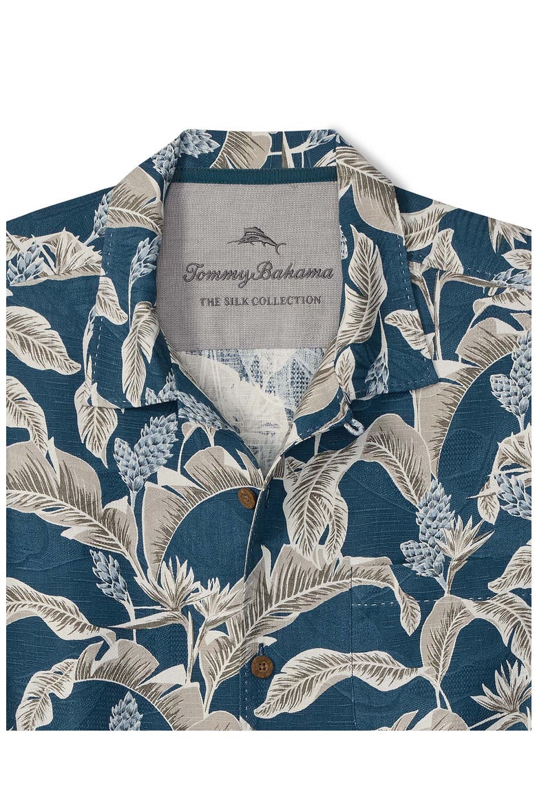 Midnight Palms Floral Silk Camp Shirt, Alternate, color, KINGFISH