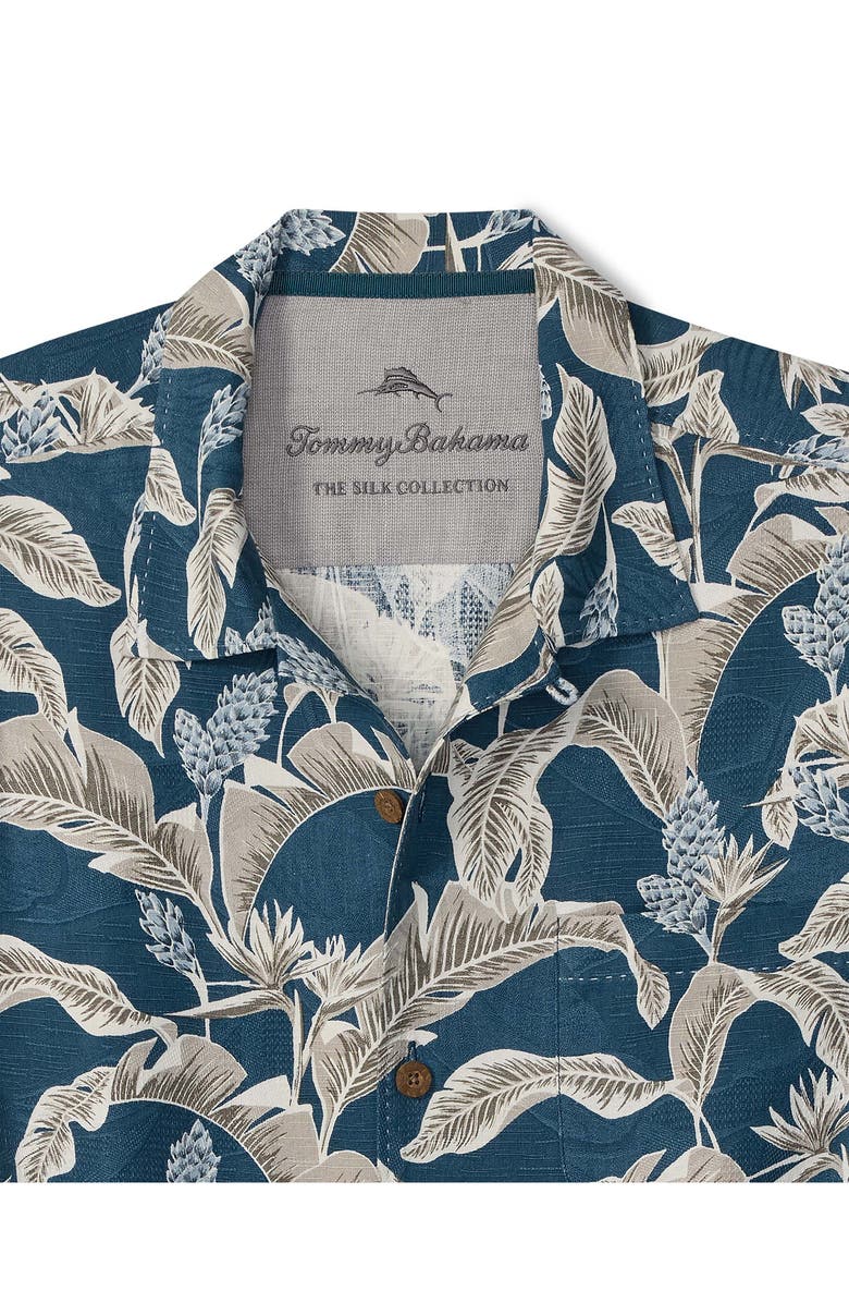 Tommy Bahama Midnight Blooms Floral Silk Camp Shirt, Alternate, color, Evening Blue