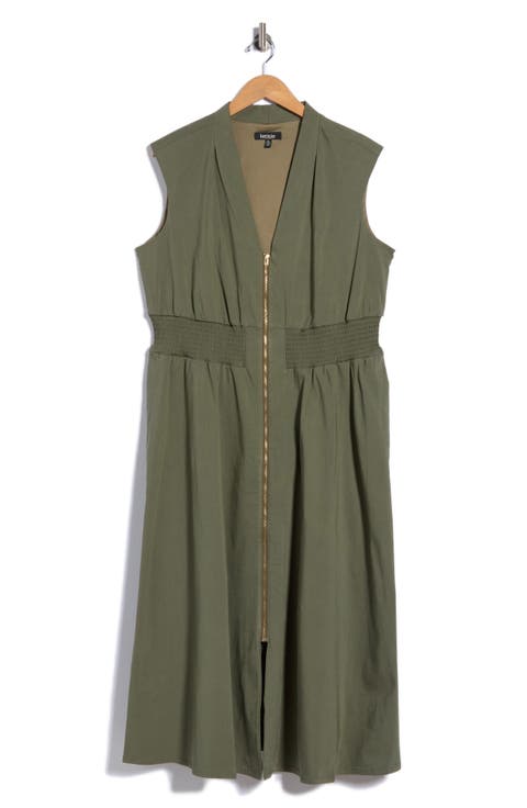 Front Zip Midi Dress