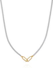 Vince Camuto Crystal Paper Clip Link Pendant Necklace