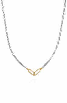 Vince Camuto Crystal Paper Clip Link Pendant Necklace
