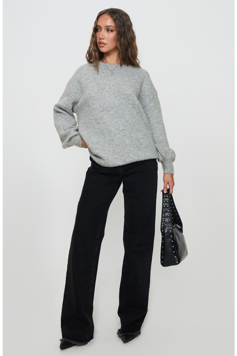 Ryanna Oversize Crewneck Sweater, Alternate, color, GREY