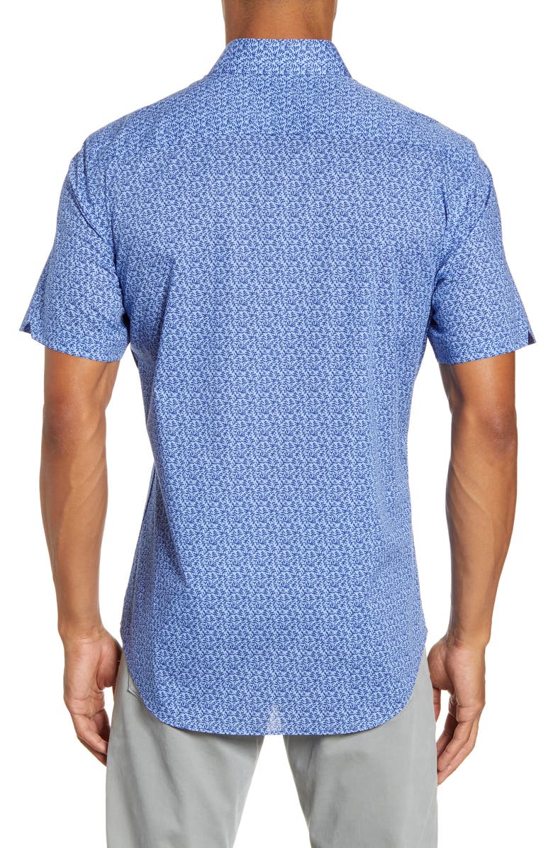 Zachary Prell Perani Regular Fit Print Short Sleeve Button-Up Shirt, Alternate, color, 