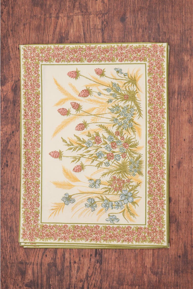 Clover Canvas Placemats, Set of 4, Alternate, color, White