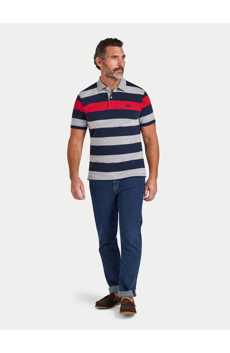 Raging Bull Short Sleeve Contrast Stripe Polo Shirt, Alternate, color, Red