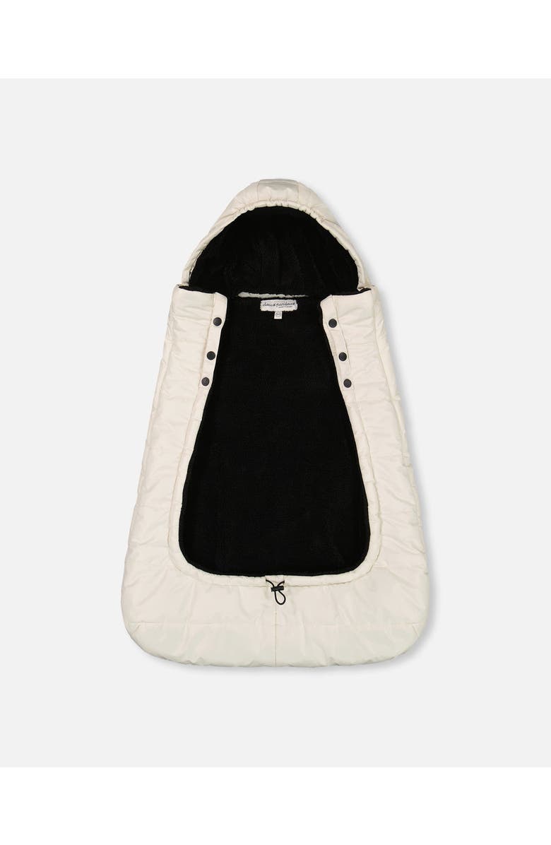 Deux par Deux Gender Inclusive 3-In-1 Multifunction Cover for Car Seat, Stroller, and Carrier, Alternate, color, White Asparagus