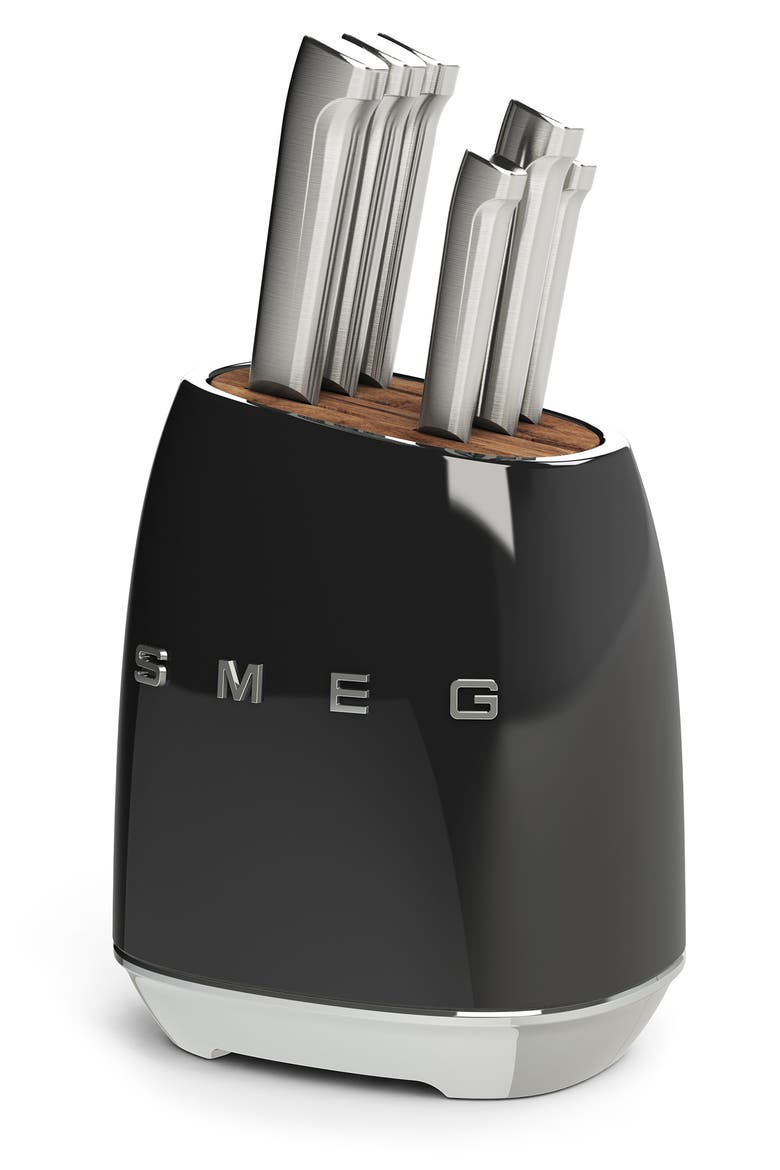 Stainless Steel 6-Piece Knife Block Set, Alternate, color, BLACK