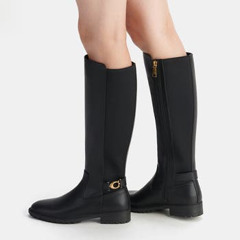 （US発）COACH Faith ニーハイラグソールライディングブーツ COACH Faith Knee High Boot (Women) | Nordstrom