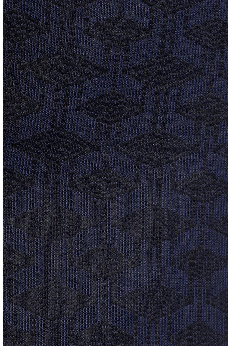 Regular Fit Navy Geometric Jacquard Wool & Silk Dinner Jacket, Alternate, color, NAVY