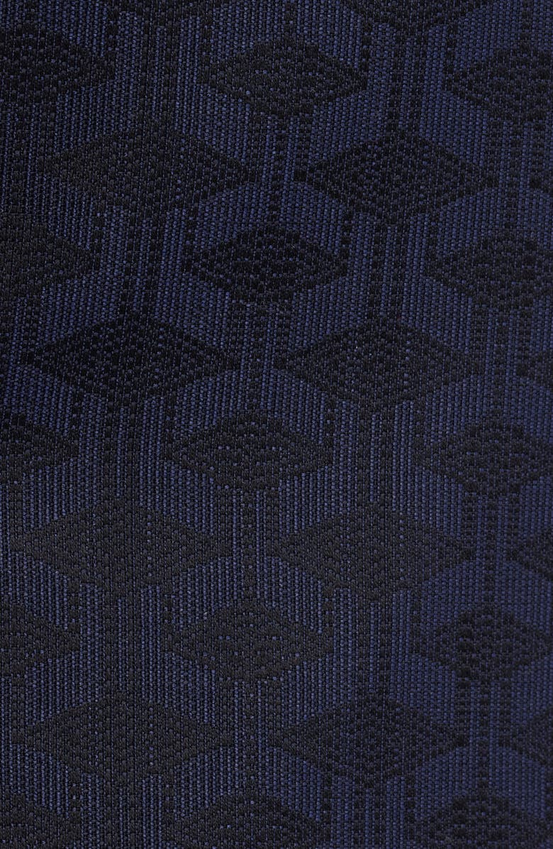 Heritage Gold Navy Geometric Jacquard Wool & Silk Dinner Jacket, Alternate, color, Navy