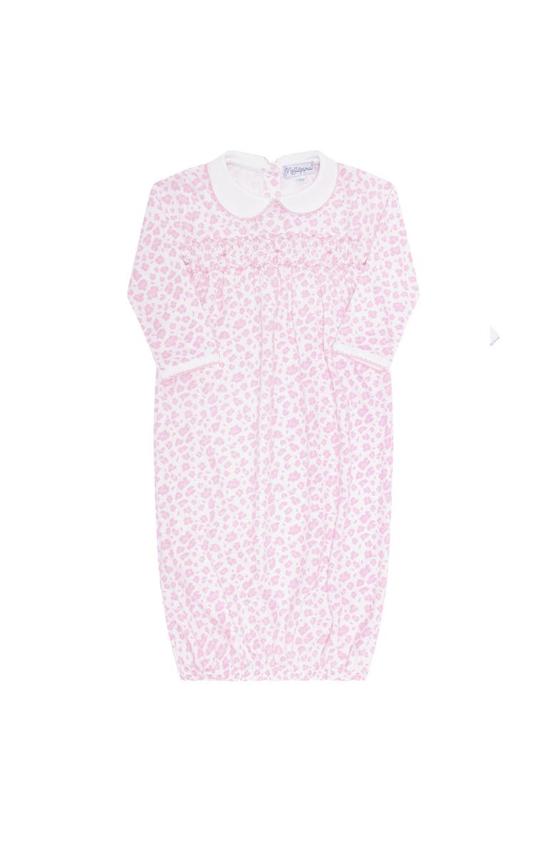 Nellapima Pink Cheetah Print Smocked Gown  - Baby, Main, color, Pink