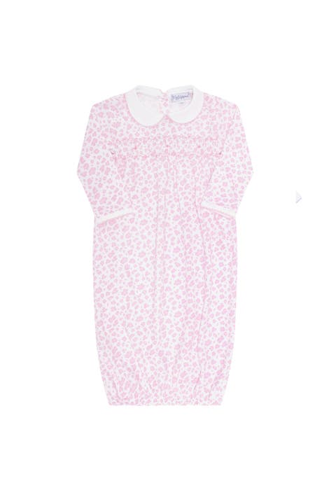 Pink Cheetah Print Smocked Gown  - Baby