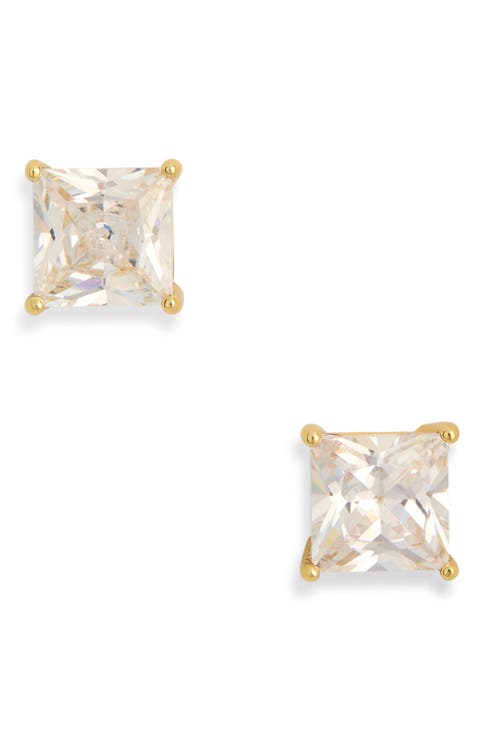 Princess Cut Cubic Zirconia Stud Earrings