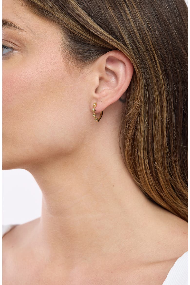 Monaco 14k Gold Diamond Hoop Earrings, Alternate, color, 18KY