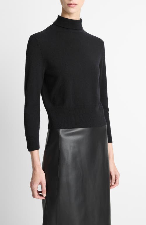 Vince Mock Neck Sweater In Black