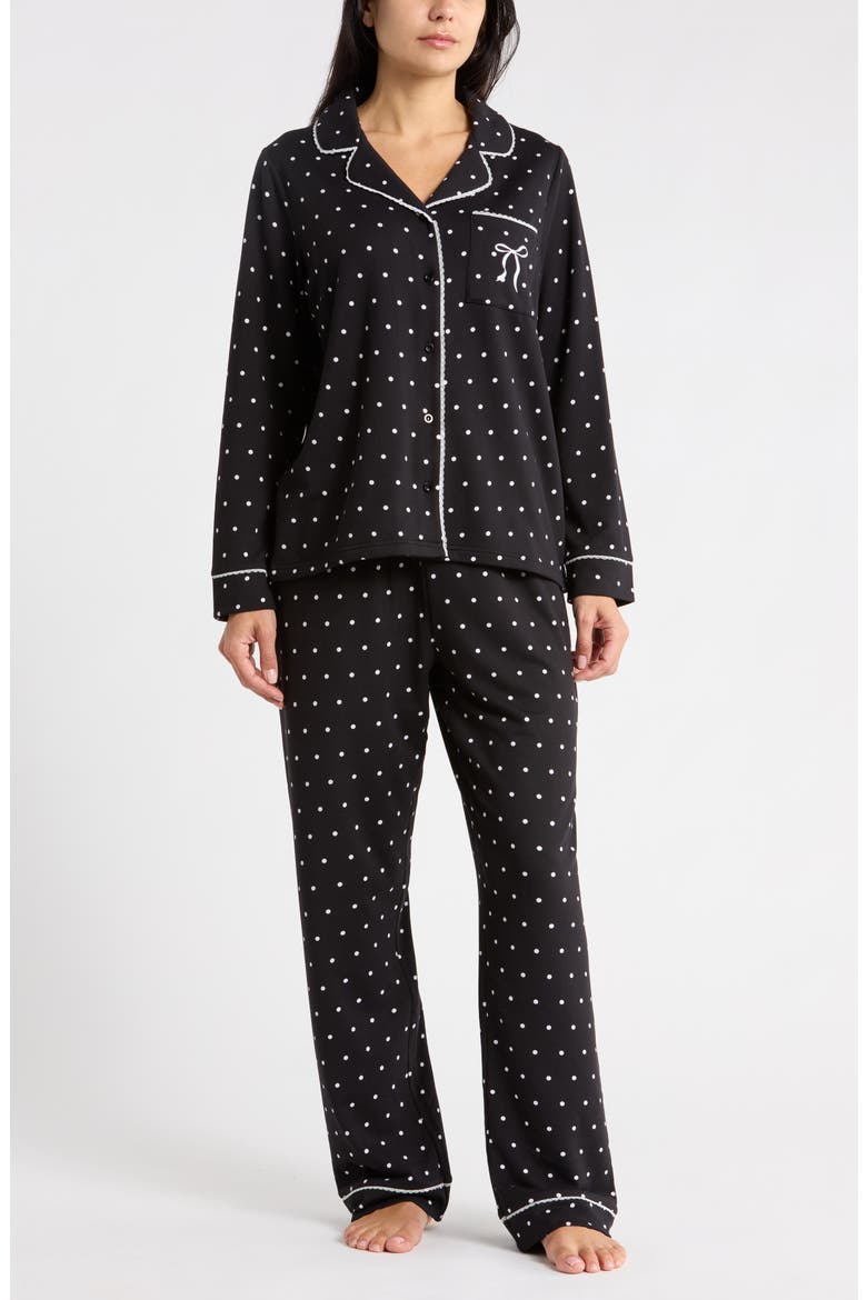 Pin Dot Pajama Set, Main, color, BLACK PIN DOT