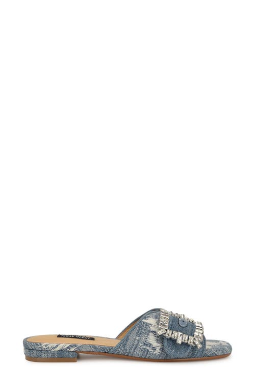 Nine West Laniey Slide Sandal In Light Blue