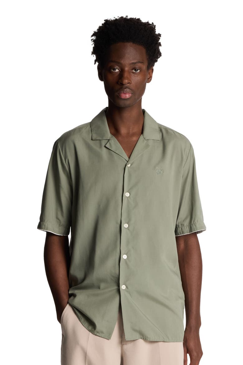 Contrast Cuff Shirt, Alternate, color, Clay Green/ White