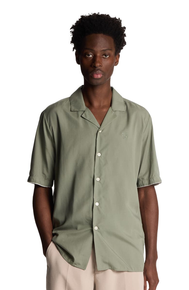 Lyle & Scott Contrast Cuff Shirt, Alternate, color, Clay Green/ White