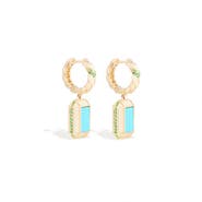 Campbell + Charlotte Spark Emerald Cut Drop Huggie