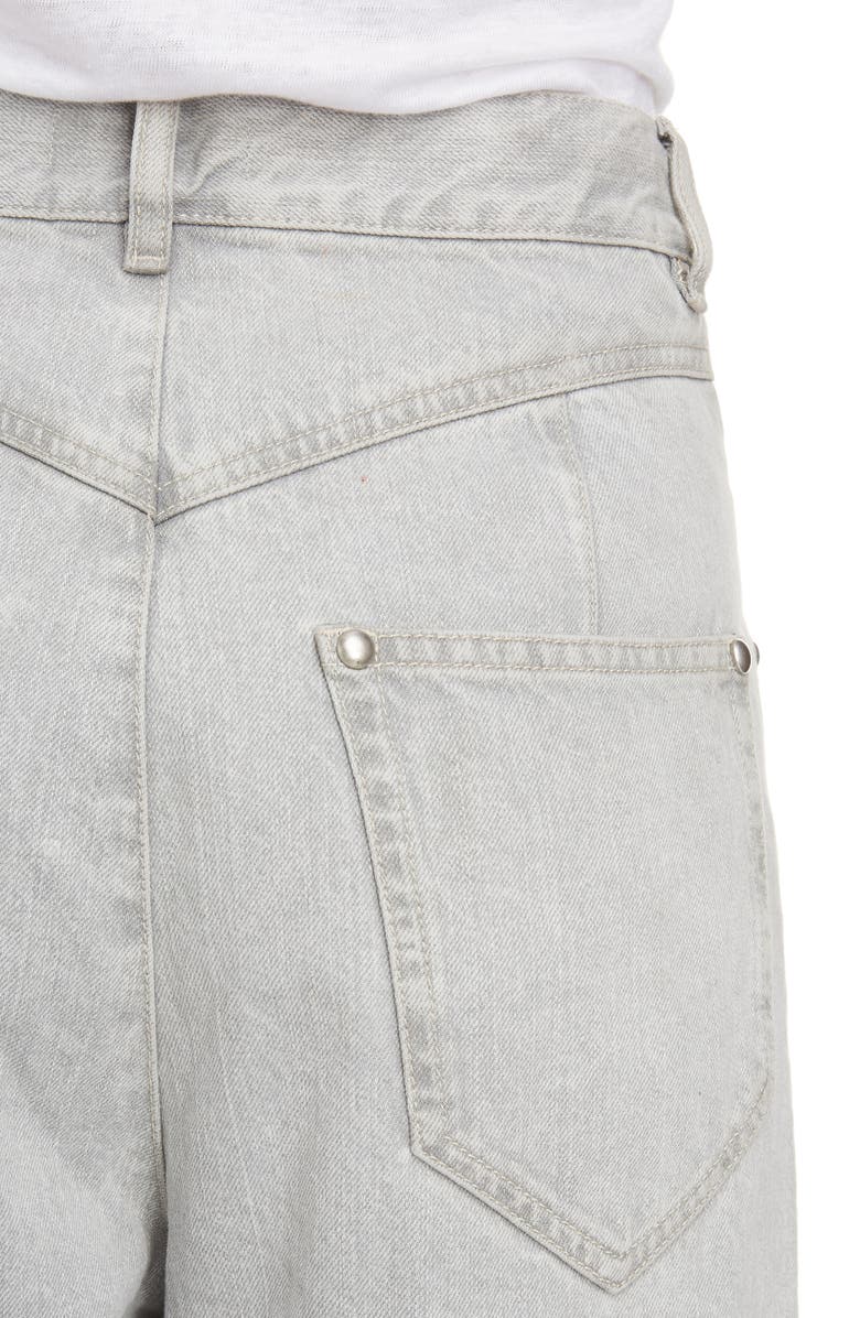 Isabel Marant High Waist Stud Detail Wide Leg Jeans, Alternate, color,
