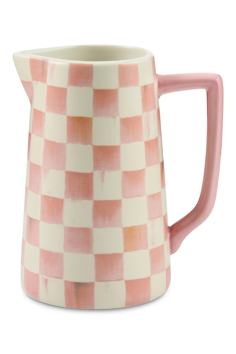 Rosy Check Farmhouse Pitcher, Main, color, PINK