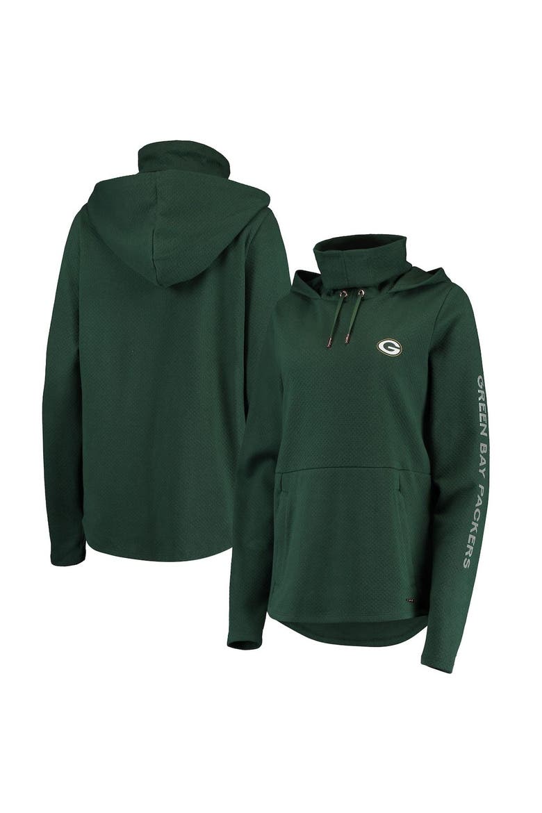 Women's MSX by Michael Strahan Green Green Bay Packers Amelia Turtleneck Tri-Blend Pullover Hoodie, Main, color, Green