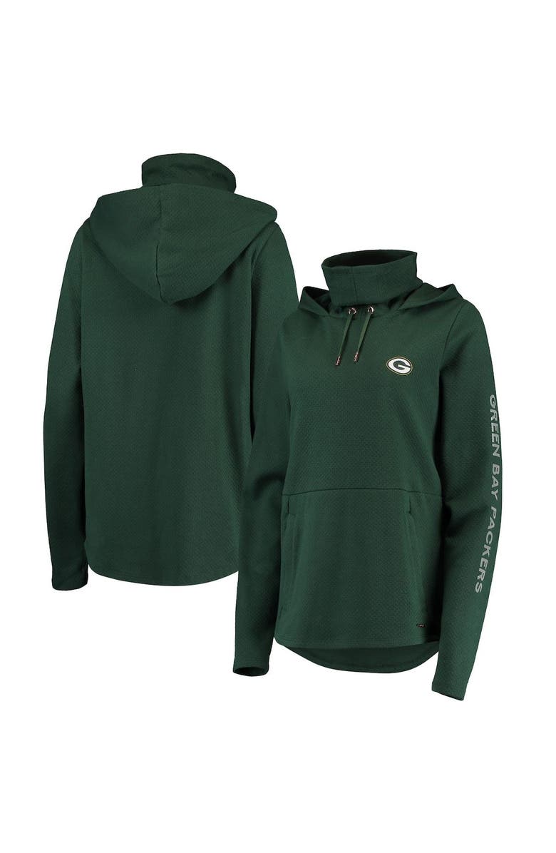 MSX BY MICHAEL STRAHAN Women's MSX by Michael Strahan Green Green Bay Packers Amelia Turtleneck Tri-Blend Pullover Hoodie, Main, color, Green